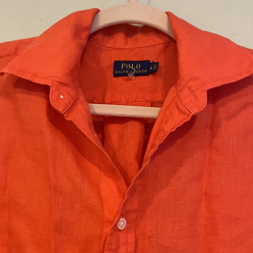 Polo Ralph Lauren size 6 button down linen shirt - Picture 2 of 11